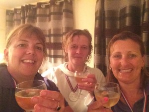 A glass of champagne after the walk!